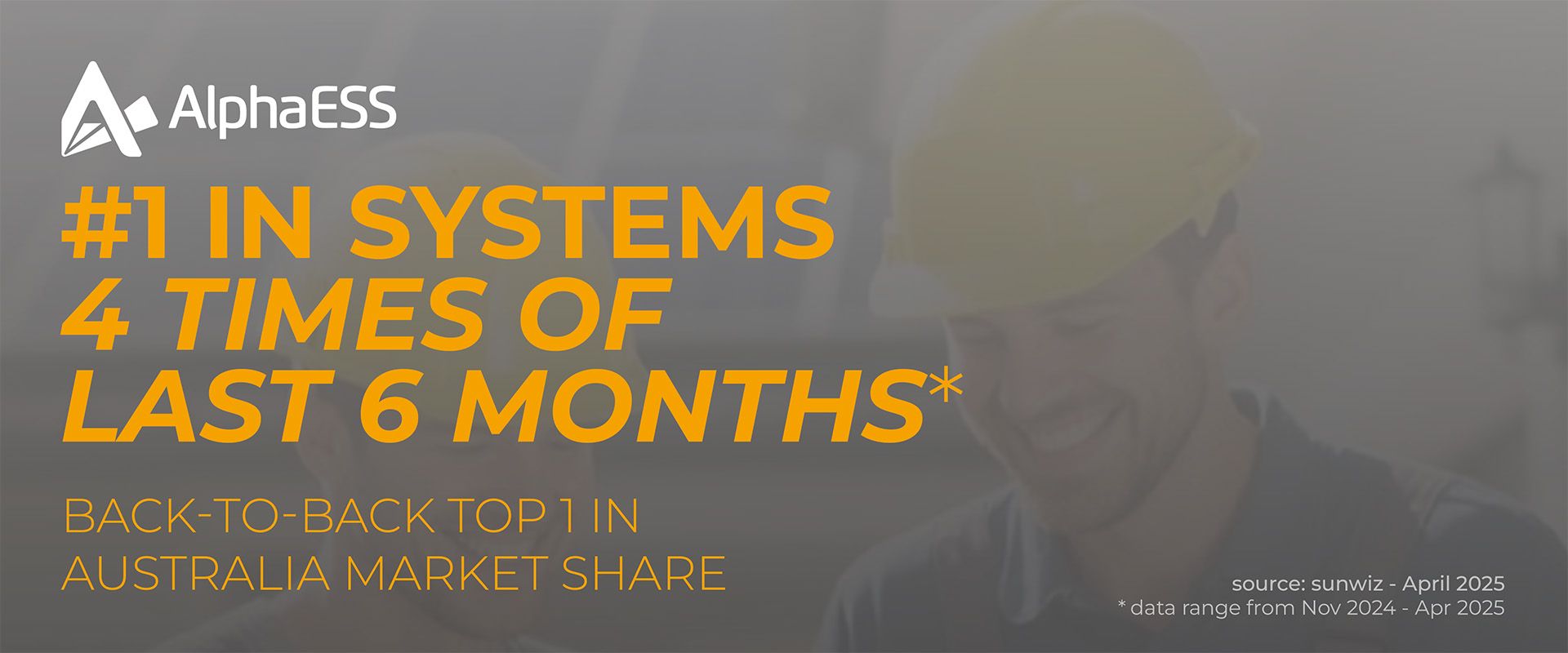 AlphaESS ranked #1 in Battery Energy Storage Systems for four of the past six months as of April 2025